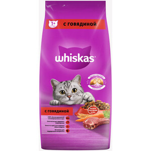 Сухой корм Whiskas Вкусные подушечки с нежным паштетом с говядиной для кошек 5кг - фото 1