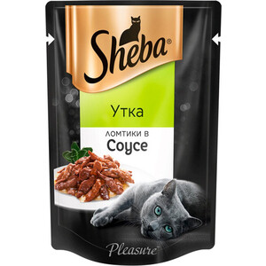 фото Паучи sheba ломтики в соусе с уткой для кошек 85г