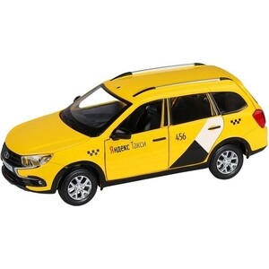 Купить Машина Автопанорама Яндекс.Такси LADA GRANTA CROSS, желтый, масштаб 1:24, свет, звук, инерция - JB1251347, Машинки