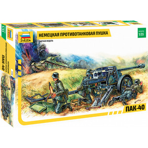 

Сборная модель Звезда Немецкая противотанковая пушка ПАК-40, 1/35 - ZV-3506, Немецкая противотанковая пушка ПАК-40, 1/35 - ZV-3506