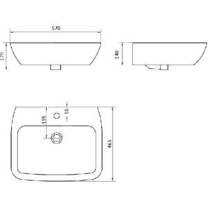 фото Раковина belbagno lago 57х49 с полупьедесталом (bb128l, bb128ph)