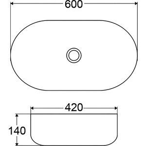 Раковина-чаша BelBagno 60х42 черная матовая (BB1084-H301)