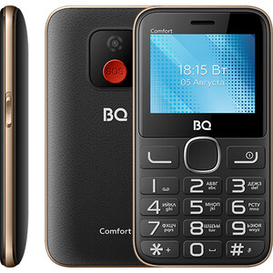 Мобильный телефон BQ 2301 Comfort Black/Gold 2301 Comfort Black/Gold - фото 1