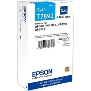 

Картридж Epson WF-5xxx Series Ink Cartridge XXL Cyan (C13T789240), WF-5xxx Series Ink Cartridge XXL Cyan (C13T789240)