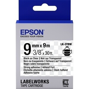

Лента Epson Tape LK-3TBW Strng adh Blk/Clear 9/9 (C53S653006), Tape LK-3TBW Strng adh Blk/Clear 9/9 (C53S653006)