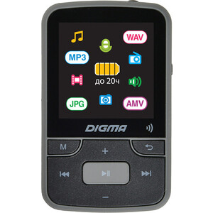 Плеер Digma Hi-Fi Flash Z4 BT 16Gb черный /1.5'' /FM/microSDHC/clip цифровой диктофон аудио диктофон mp3 плеер usb флеш диск для встречи