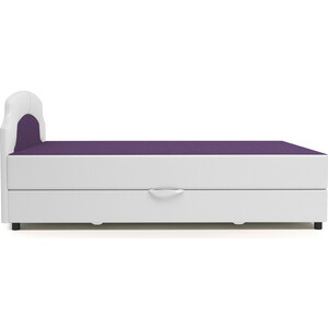 Тахта Шарм-Дизайн Шарм 90 фиолетовая рогожка и белая экокожа