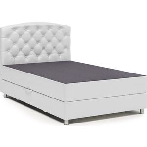 Кровать Шарм-Дизайн Премиум 100 серая рогожка и белая экокожа матрас премиум аврора в чехле магнетик 1400 2000