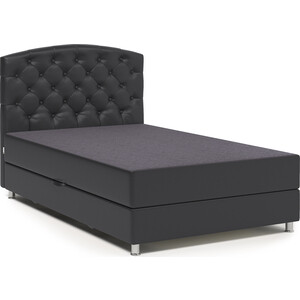 Кровать Шарм-Дизайн Премиум 140 серая рогожка и черная экокожа кровать уна рогожка malmo серая черная