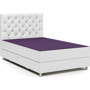 Кровать Шарм-Дизайн Шармэль Люкс 100 фиолетовая рогожка и белая экокожа двуспальная кровать элис люкс белый экокожа 160х200 см