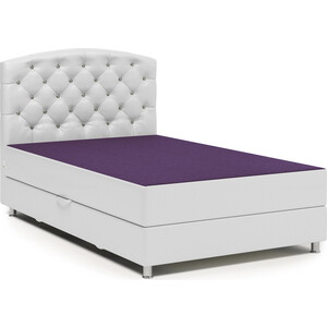 Кровать Шарм-Дизайн Премиум Люкс 100 фиолетовая рогожка и белая экокожа кресло артмебель торин люкс микровельвет фиолетовый
