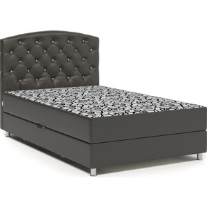 Кровать Шарм-Дизайн Премиум Люкс 140 экокожа шоколад и узоры