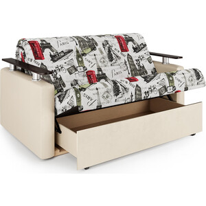 фото Диван-кровать шарм-дизайн шарм 160 велюр париж и экокожа беж