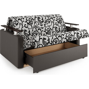 фото Диван-кровать шарм-дизайн шарм 160 экокожа шоколад и узоры