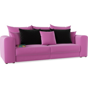 фото Смарт диван мэдисон вельвет люкс фиолетовый подушки черные