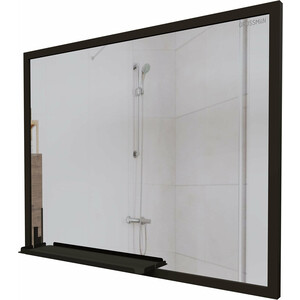 Зеркало Grossman Лофт 90х70 с полкой, черное (209001) зеркало mixline выбор 90х70 4630104802116
