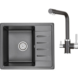 Кухонная мойка и смеситель Granula ST-5803, GR-2015 черный