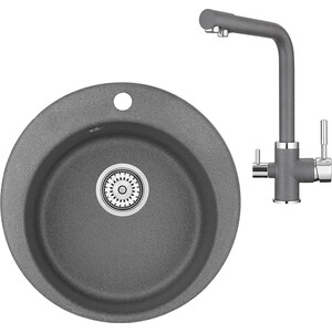 Кухонная мойка и смеситель Granula GR-4801, GR-2015 графит кухонная мойка granula gr 4801 графит