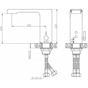 фото Смеситель для раковины belbagno сенсорный, питание от сети 220v, хром (bb-elvm-crm)