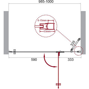 Душевая дверь BelBagno Kraft B-12 R 100х195 правая, прозрачная, хром (KRAFT-B-12-60/40-C-Cr-R)