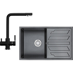 

Кухонная мойка и смеситель Granula GR-8002 шварц + U-016-308, GR-8002 шварц + U-016-308