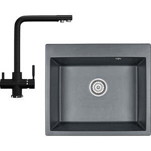 

Кухонная мойка и смеситель Granula GR-6001 шварц + U-016-308, GR-6001 шварц + U-016-308