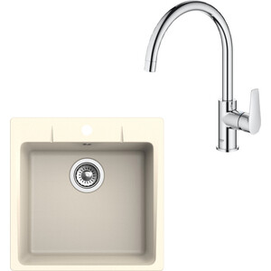 

Кухонная мойка и смеситель Ewigstein G-50, Grohe BauEdge 31367001 крем/хром, G-50, Grohe BauEdge 31367001 крем/хром