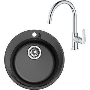 

Кухонная мойка и смеситель Ewigstein R-45, Grohe BauEdge 31367001 черная/хром, R-45, Grohe BauEdge 31367001 черная/хром