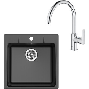 

Кухонная мойка и смеситель Ewigstein G-50, Grohe BauEdge 31367001 черная/хром, G-50, Grohe BauEdge 31367001 черная/хром