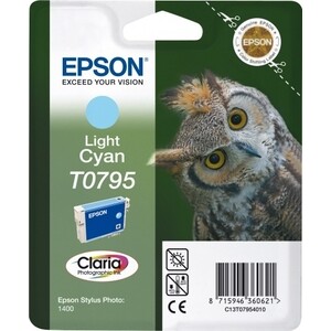 

Картридж струйный Epson T0795, светло-голубой (660 стр.) (11.1 мл) (C13T07954010), T0795, светло-голубой (660 стр.) (11.1 мл) (C13T07954010)