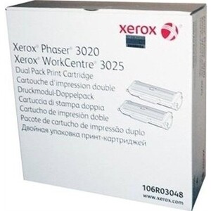 Картридж лазерный Xerox черный, 2 шт. (3000 стр.) (106R03048) картридж nv print 109r00747 для xerox phaser 3150 5000k