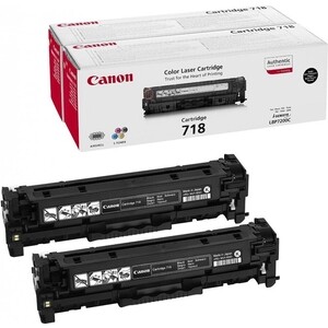 Картридж лазерный Canon 718BK 2662B005, черный, 2 шт. (6 800 стр.) (2662B005) картридж easyprint tl 420h для pantum p3010 3300 m6700 6800 7100 7200 7300 3000стр lpm tl 420h