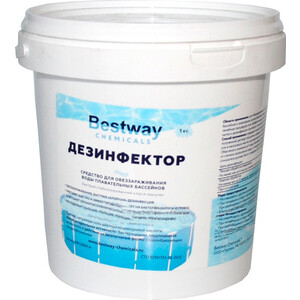 

ДЕЗИНФЕКТОР Bestway 1кг ведро, быст.стаб.хлор в гранулах для обеззараживание воды, 1кг ведро, быст.стаб.хлор в гранулах для обеззараживание воды