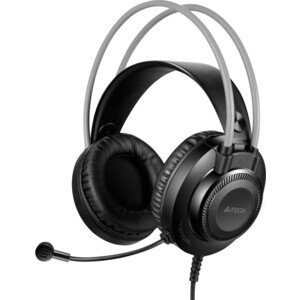 Наушники с микрофоном A4Tech Fstyler FH200U, серый, 2 м, накладные наушники с микрофоном oklick hs l600 серый 1 8м мониторные оголовье 1532023