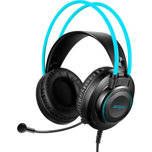 Наушники с микрофоном A4Tech Fstyler FH200U, серый/синий, 2 м, накладные наушники logitech g435 синий розовый 981 001062