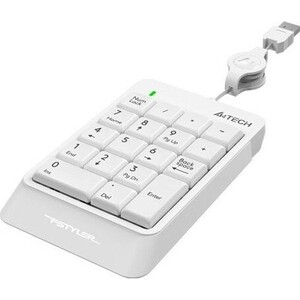 беспроводной цифровой блок клавиатуры satechi aluminum slim keypad numpad серебро st salkps Числовой блок A4Tech Fstyler FK13, белый, USB Slim для ноутбука