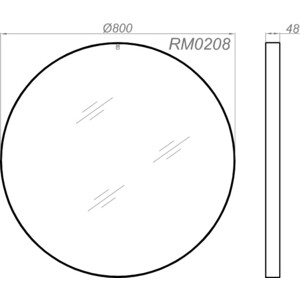 фото Зеркало aqwella rm 80 круглое черное (rm0208blk)