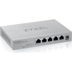 Коммутатор ZyXEL MG-105 multi-gigabit switch, 5x1 / 2.5GE, desktop, silent (MG-105-ZZ0101F) коммутатор zyxel xgs4600 32 l3 managed switch 28 port gig and 4x 10g sfp stackable dual psu xgs4600 32 zz0102f