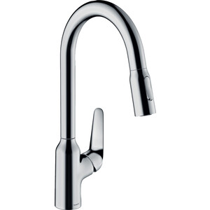 фото Смеситель для кухни hansgrohe focus с выдвижным изливом, хром (71820000)