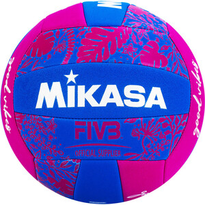 фото Мяч для пляжного волейбола mikasa bv354tv-gv-bp, 18 панелей, сине-розовый