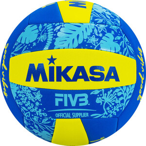 фото Мяч для пляжного волейбола mikasa bv354tv-gv-yb, 18 панелей, желто-синий