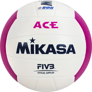 фото Мяч для пляжного волейбола mikasa vxs-ace3, размер 5, бело-розовый