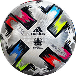фото Мяч футбольный adidas uniforia finale profs5078, р.5, 6 панелей, пу, fifa pro, термосшивка, серебристый