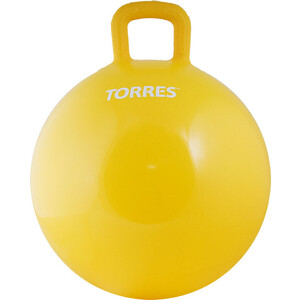 фото Мяч-попрыгун torres al121545, с ручкой, 45 см, с насосом, желтый
