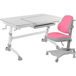 фото Fundesk комплект парта amare grey + кресло agosto pink