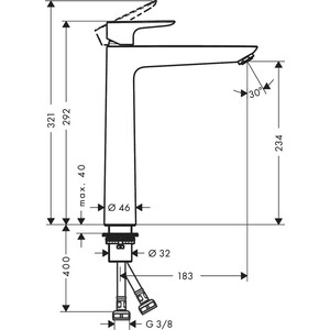 Смеситель для раковины Hansgrohe Talis E бронза (71717140)