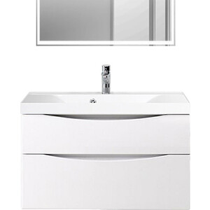 фото Тумба с раковиной belbagno marino-h60 90 pr bianco lucido (marino-h60-900-2c-so-bl-p, bb900/450-lv-mr-pr)