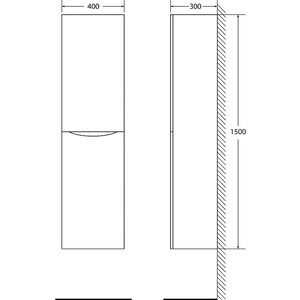 фото Пенал belbagno fly/marino 40х150 rovere nature правый (fly-marino-1500-2a-sc-rn-p-r)