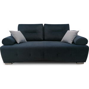 фото Прямой диван mgroup джулиан (el-29b темно-синий, el-6b серый, маленькие декоративные подушки)