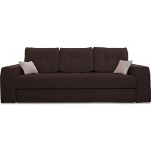 фото Прямой диван-кровать mgroup леонардо (ткань велютто 24, велютто 09 подушки, декор венге)